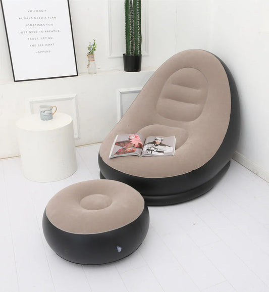 SOFA INFLABLE + REPOSA PIES